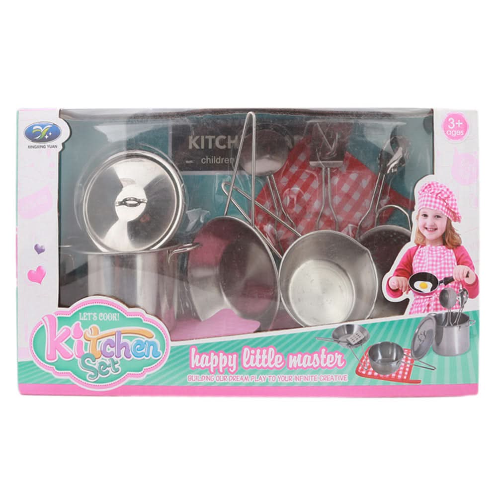 Kitchen Set For Kids 9 Pcs - Silver, Kids, Cosmetic and Kitchen Sets, Chase Value, Chase Value