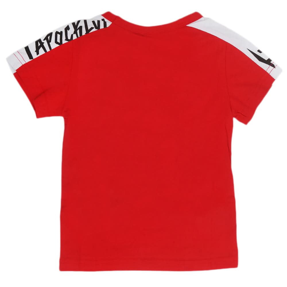 Boys Round Neck Half Sleeves T-Shirt - Red, Kids, Boys T-Shirts, Chase Value, Chase Value