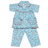 Girls Half Sleeves Sleeping Suits - Sea Blue, Kids, Girls Sets And Suits, Chase Value, Chase Value