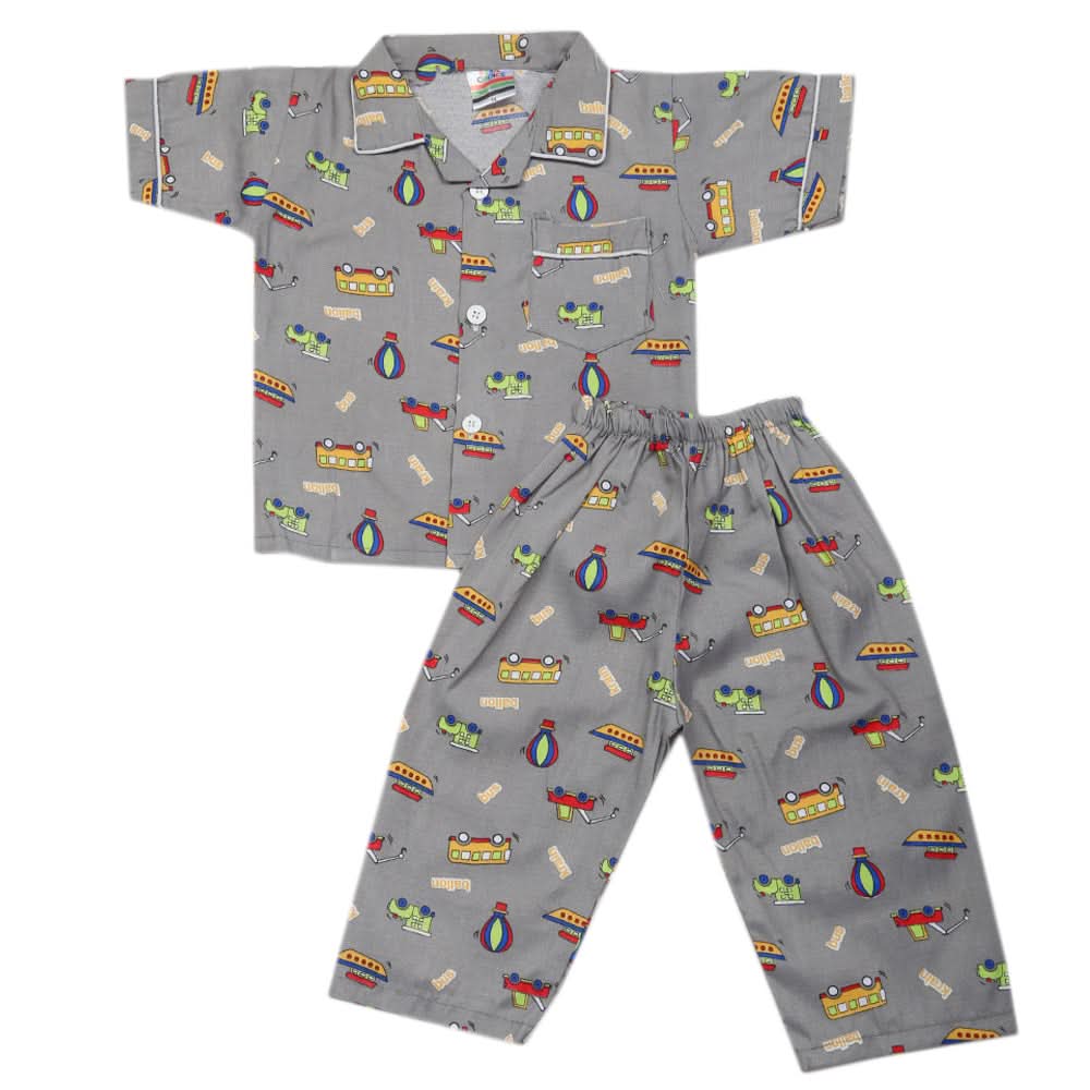 Boys Half Sleeves Sleeping Suits - Grey, Kids, Boys Sets And Suits, Chase Value, Chase Value