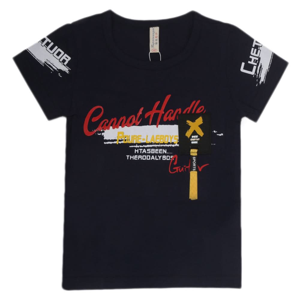 Boys Round Neck Half Sleeves T-Shirt - Navy Blue, Kids, Boys T-Shirts, Chase Value, Chase Value