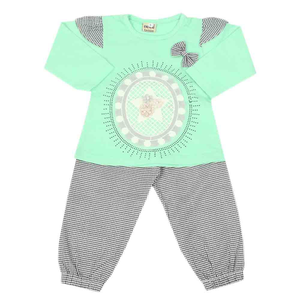 Girls Full Sleeves Suit - Light Green, Girls Suits, Chase Value, Chase Value