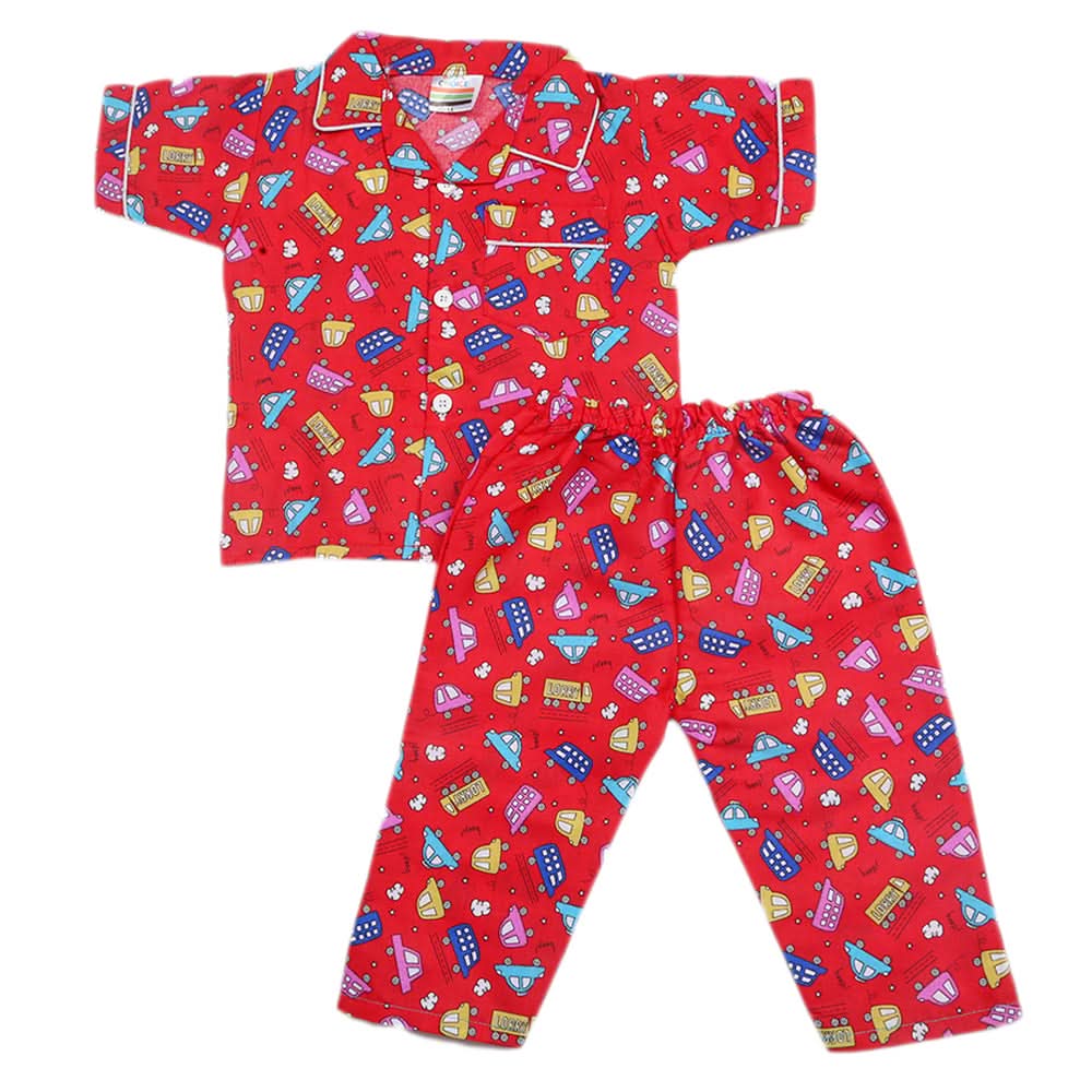 Boys Half Sleeves Sleeping Suits - Red, Kids, Boys Sets And Suits, Chase Value, Chase Value