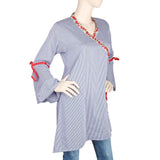 Women's Embroidered Check Kurti - Blue, Women, Ready Kurtis, Chase Value, Chase Value