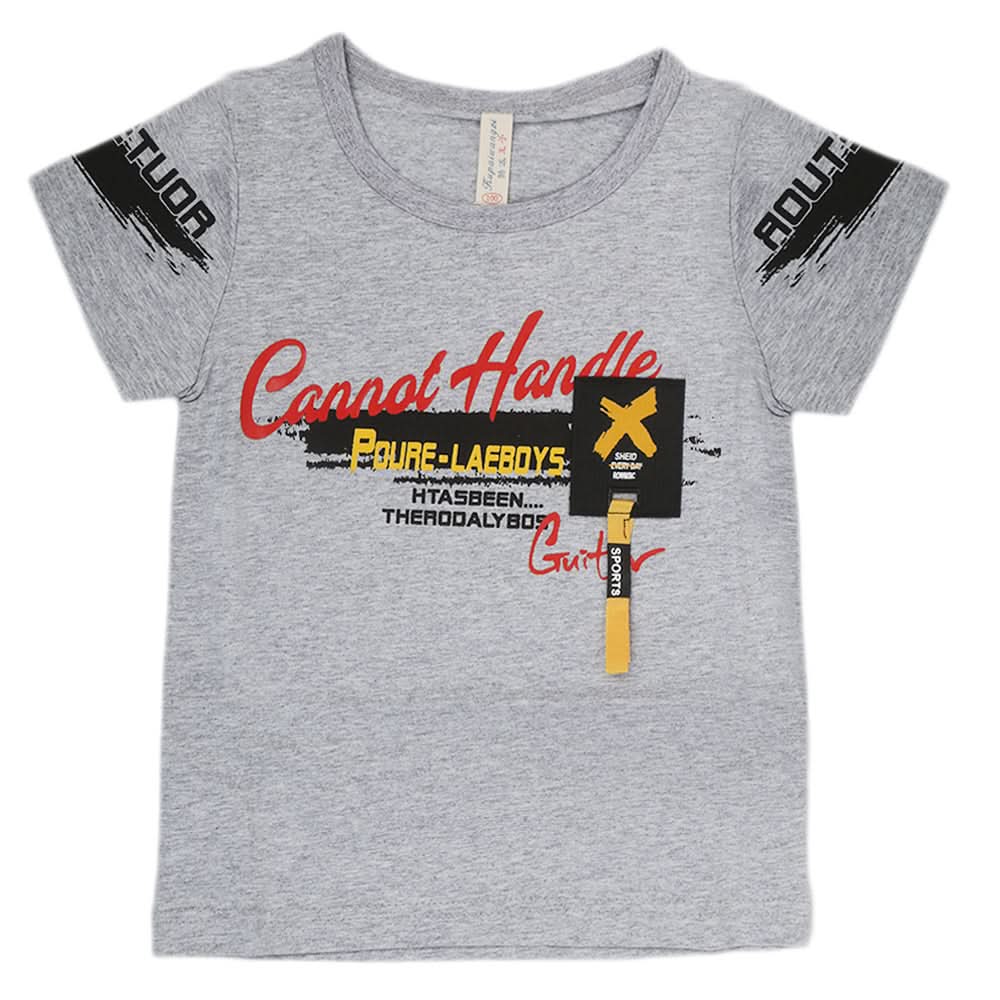 Boys Round Neck Half Sleeves T-Shirt - Grey, Kids, Boys T-Shirts, Chase Value, Chase Value
