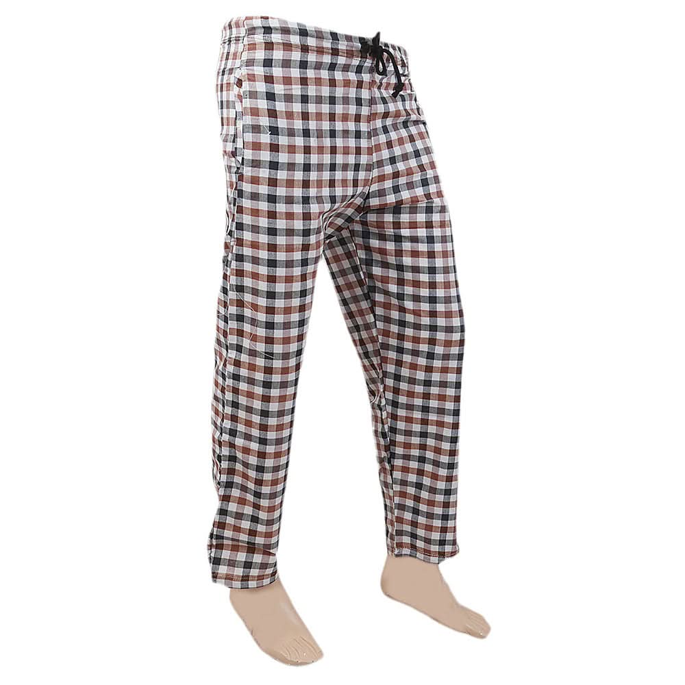Men's Yarn Dyed Woven Pyjama - Brown, Men, Lowers And Sweatpants, Chase Value, Chase Value