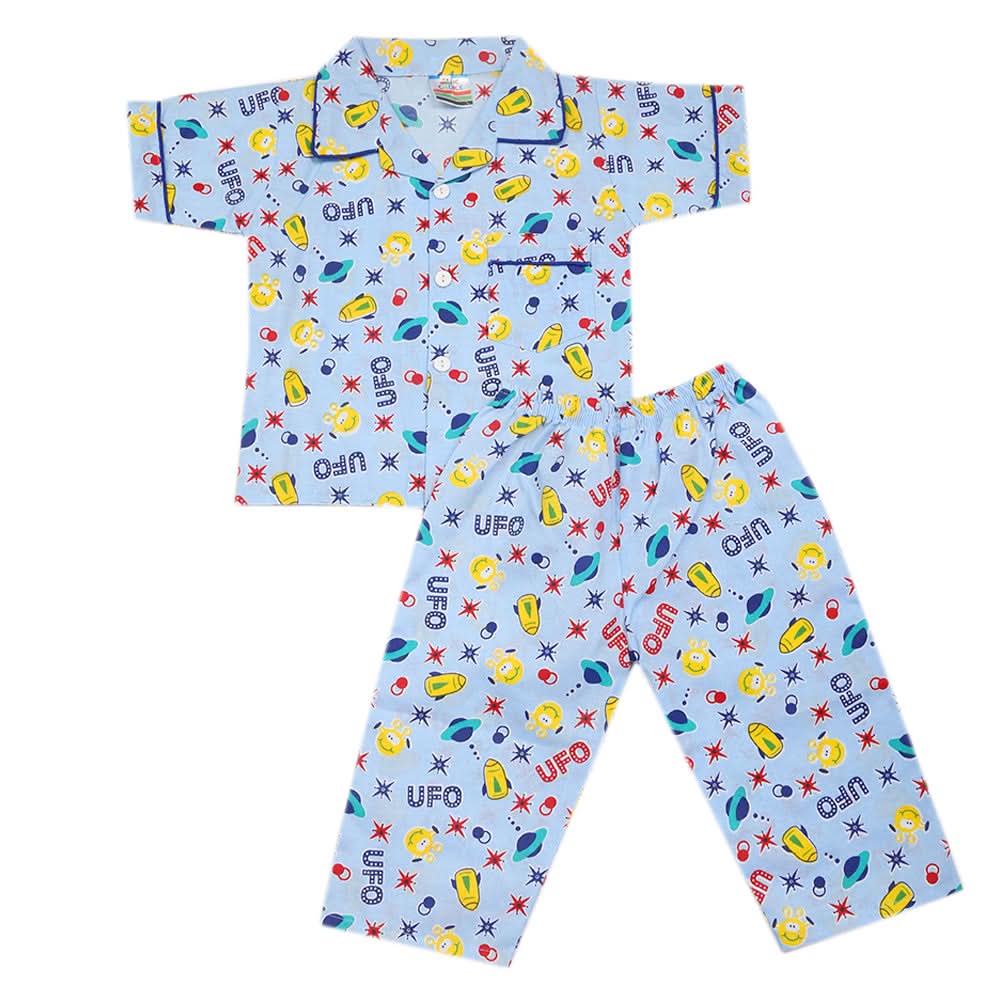 Boys Half Sleeves Sleeping Suits - Sky-Blue, Kids, Boys Sets And Suits, Chase Value, Chase Value