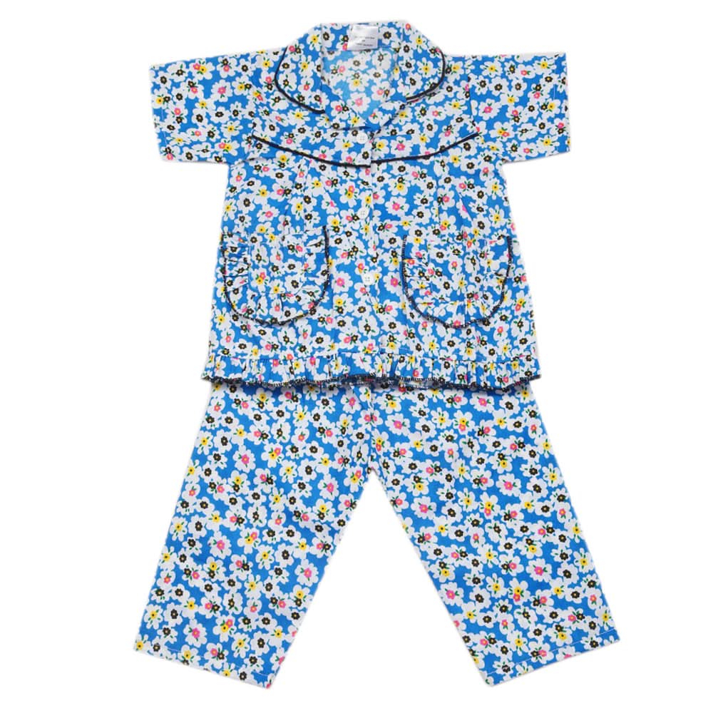 Girls Half Sleeves Sleeping Suits - W-Blue, Kids, Girls Sets And Suits, Chase Value, Chase Value