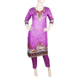 Women's Printed 2 Pcs Stitched Suit - Purple, Women, Shalwar Suits, Chase Value, Chase Value
