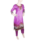Women's Printed 2 Pcs Stitched Suit - Purple, Women, Shalwar Suits, Chase Value, Chase Value