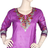 Women's Printed 2 Pcs Stitched Suit - Purple, Women, Shalwar Suits, Chase Value, Chase Value