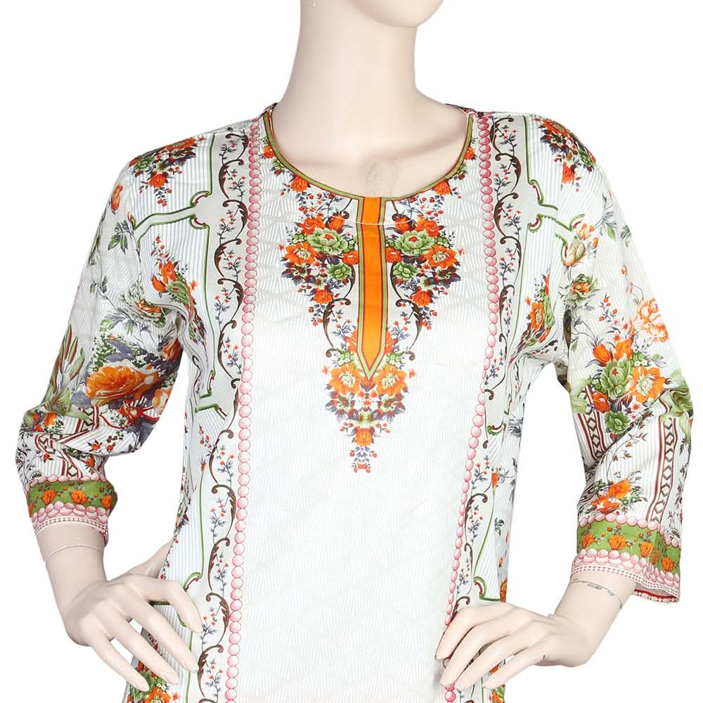 Women's Printed 2 Pcs Stitched Suit - Orange, Women, Shalwar Suits, Chase Value, Chase Value