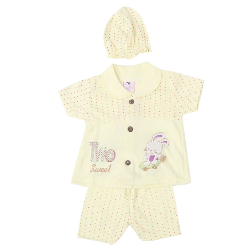 Newborn Girls Half Sleeves Suit - Lemon, Kids, Newborn Girls Sets And Suits, Chase Value, Chase Value