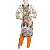 Women's Printed 2 Pcs Stitched Suit - Orange, Women, Shalwar Suits, Chase Value, Chase Value