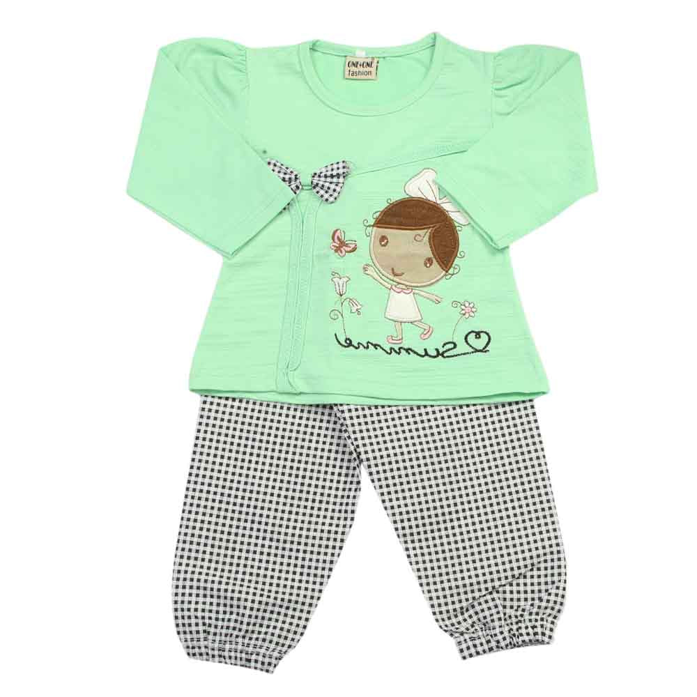 Girls Full Sleeves Suit - Light Green, Girls Suits, Chase Value, Chase Value