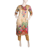 Women's Printed 2 Pcs Stitched Suit - Beige, Women, Shalwar Suits, Chase Value, Chase Value