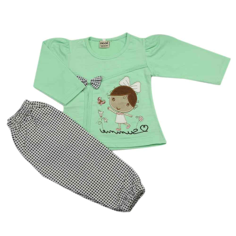 Girls Full Sleeves Suit - Light Green, Girls Suits, Chase Value, Chase Value