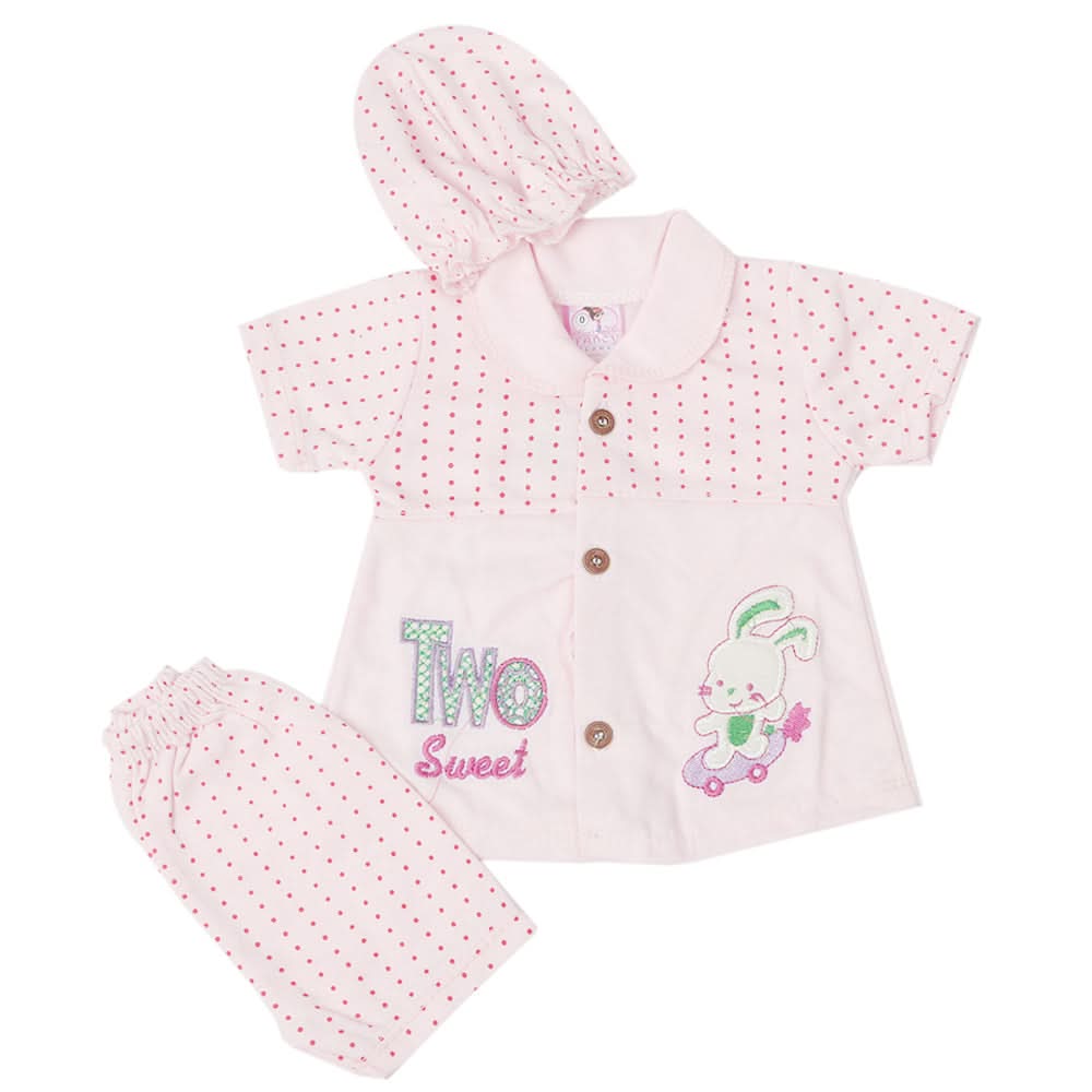 Newborn Girls Half Sleeves Suit - Pink, Kids, Newborn Girls Sets And Suits, Chase Value, Chase Value