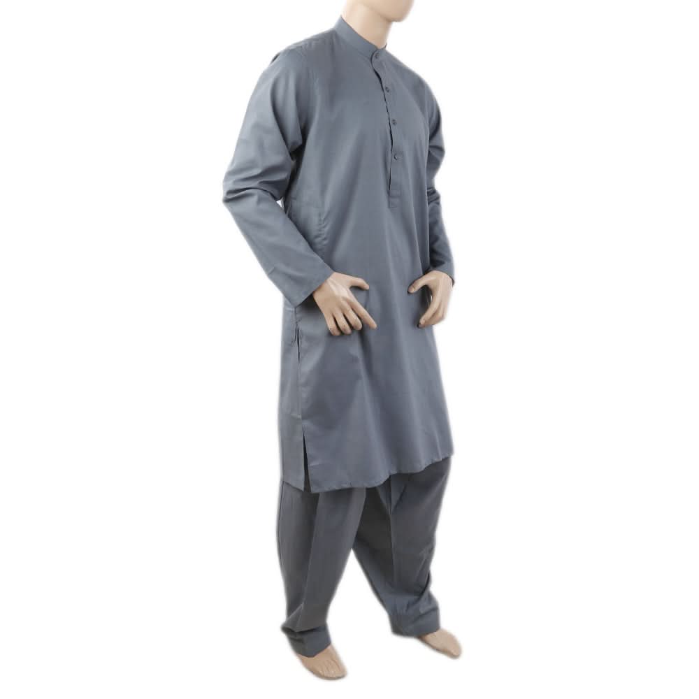 Men's Mashriq Slim Fit Suit - Grey, Men, Shalwar Kameez, Chase Value, Chase Value