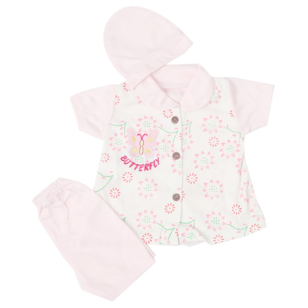 Newborn Girls Half Sleeves Suit - Pink, Kids, Newborn Girls Sets And Suits, Chase Value, Chase Value