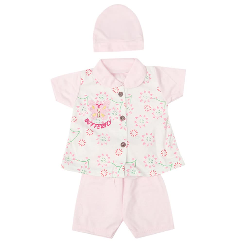 Newborn Girls Half Sleeves Suit - Pink, Kids, Newborn Girls Sets And Suits, Chase Value, Chase Value