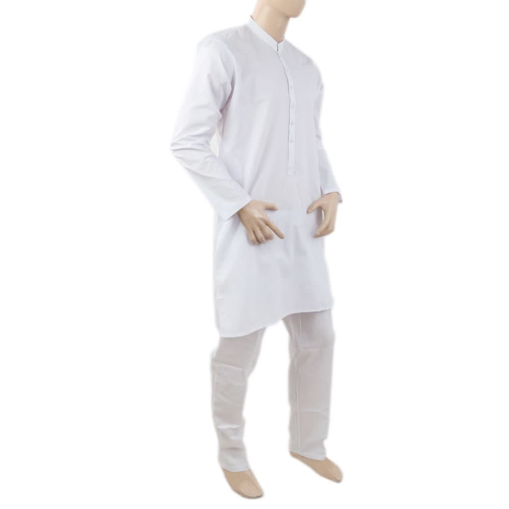 Men's Mashriq Slim Fit Kurta Pajama - White, Men, Shalwar Kameez, Chase Value, Chase Value