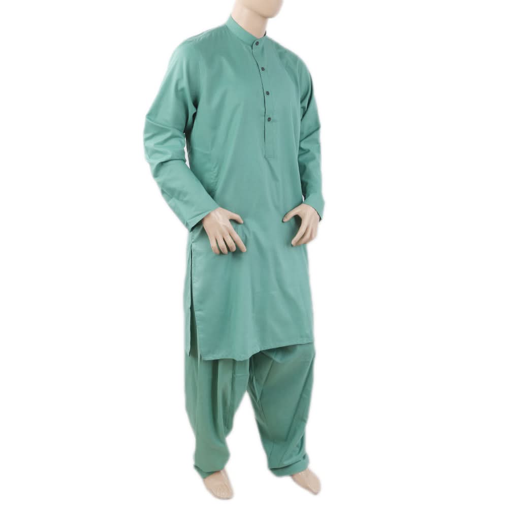 Men's Mashriq Slim Fit Suit - Dark Green, Men, Shalwar Kameez, Chase Value, Chase Value
