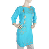 Women's Embroidered Front Dori Kurti - Blue, Women, Ready Kurtis, Chase Value, Chase Value