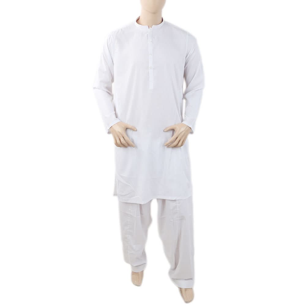 Men's Mashriq Regular Slim Shalwar Suit - White, Men, Shalwar Kameez, Chase Value, Chase Value