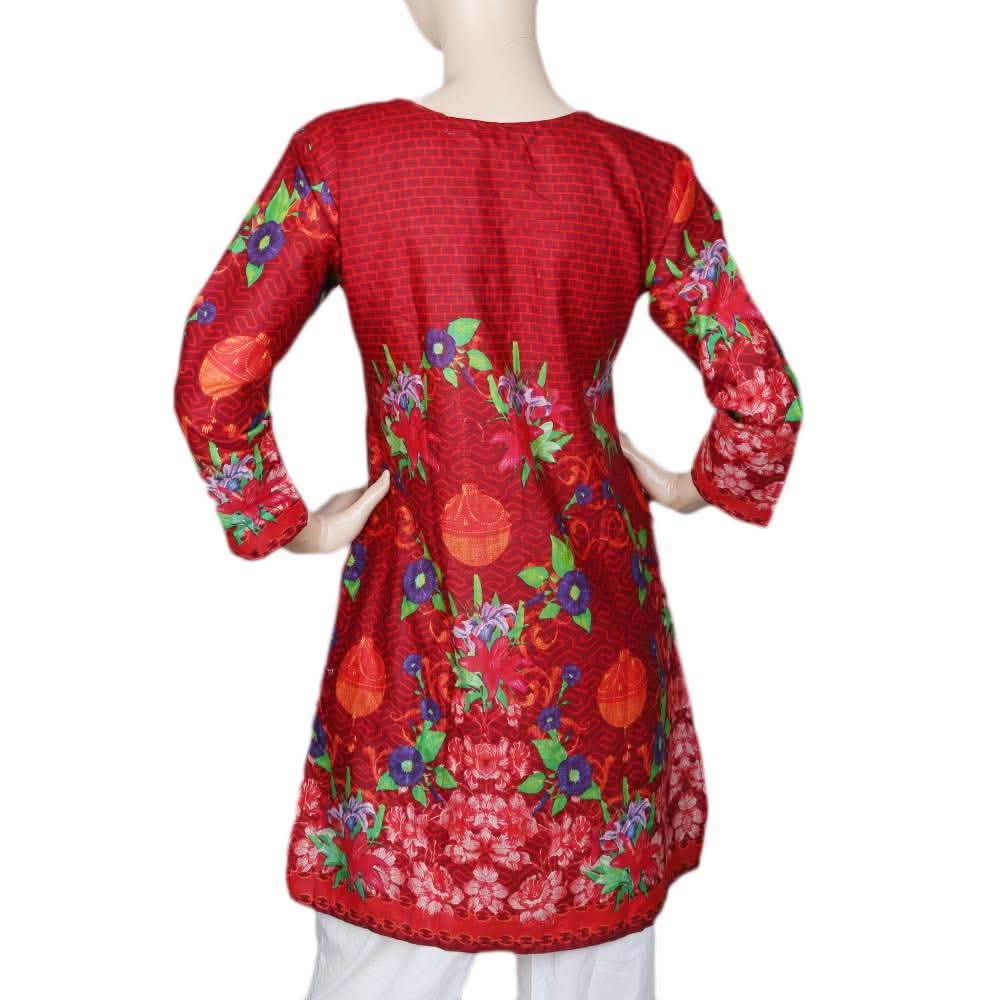 Women's Printed Kurti - Red, Women's Fashion, Chase Value, Chase Value