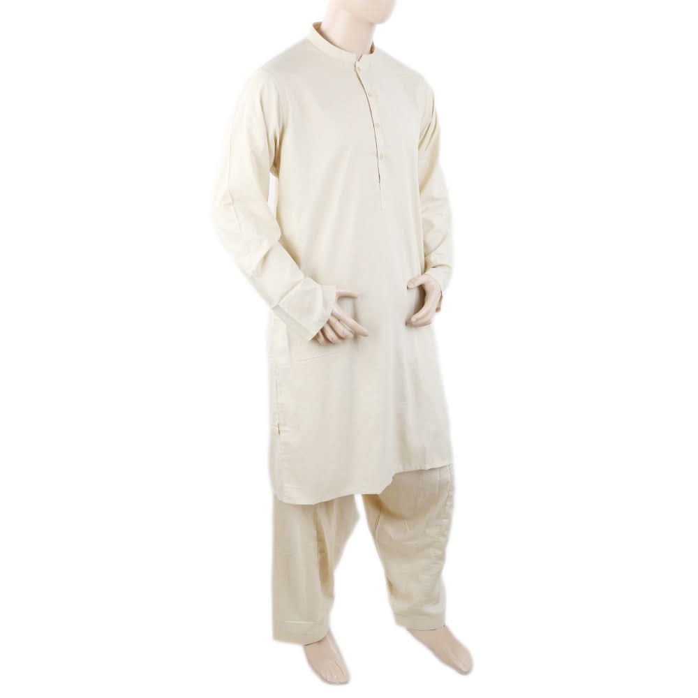 Men's Mashriq Regular Slim Shalwar Suit - Fawn, Men, Shalwar Kameez, Chase Value, Chase Value