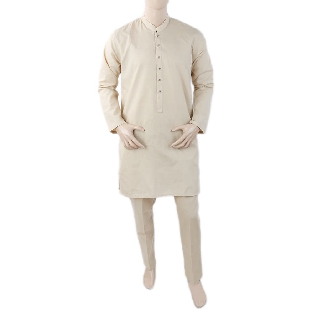 Men's Mashriq Slim Fit Kurta Pajama - Cream, Men, Shalwar Kameez, Chase Value, Chase Value