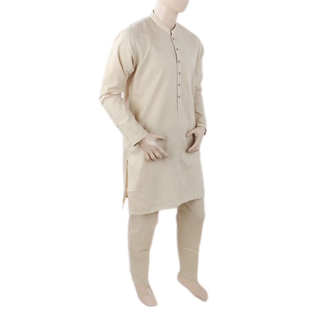 Men's Mashriq Slim Fit Kurta Pajama - Cream, Men, Shalwar Kameez, Chase Value, Chase Value