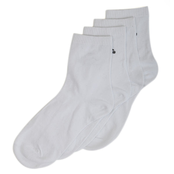 Men’s 2 Pieces Long Ankle Socks - White, Men, Mens Socks, Chase Value, Chase Value
