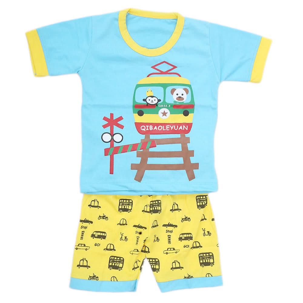 Boys Half Sleeves Suit - Blue, Kids, NB Boys Sets And Suits, Chase Value, Chase Value