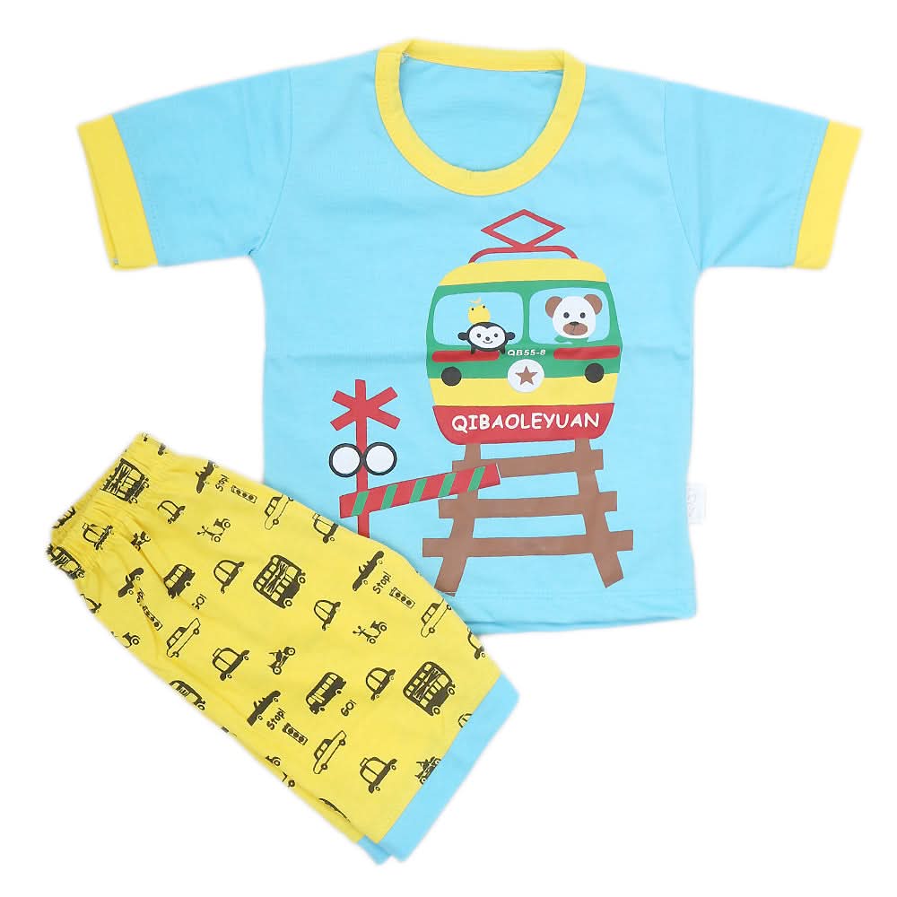Boys Half Sleeves Suit - Blue, Kids, NB Boys Sets And Suits, Chase Value, Chase Value