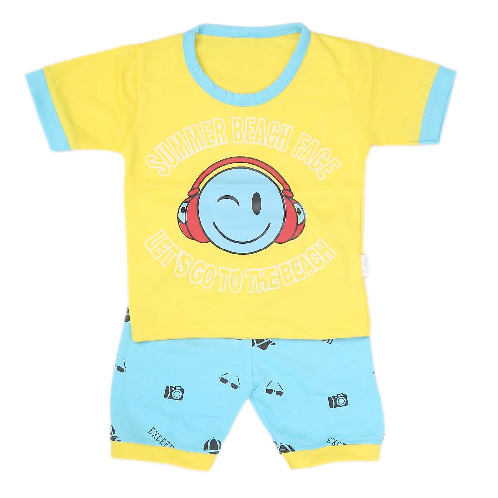 Boys Half Sleeves Suit - Yellow, Kids, NB Boys Sets And Suits, Chase Value, Chase Value