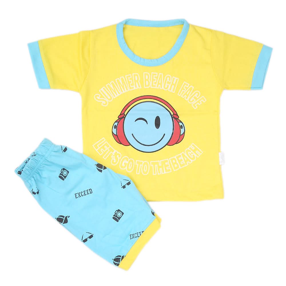 Boys Half Sleeves Suit - Yellow, Kids, NB Boys Sets And Suits, Chase Value, Chase Value