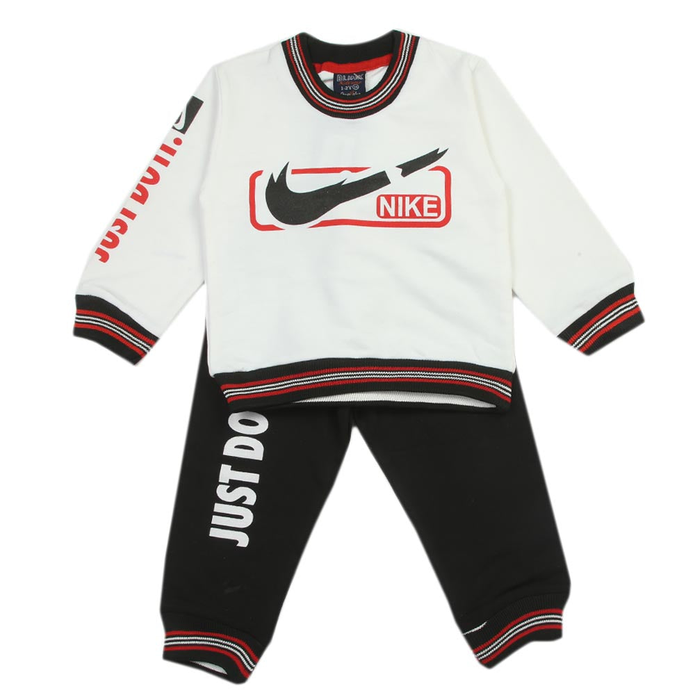 Boys Full Sleeves 2Pcs Suits - White, Boys Sets & Suits, Chase Value, Chase Value