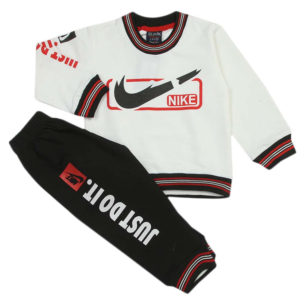 Boys Full Sleeves 2Pcs Suits - White, Boys Sets & Suits, Chase Value, Chase Value