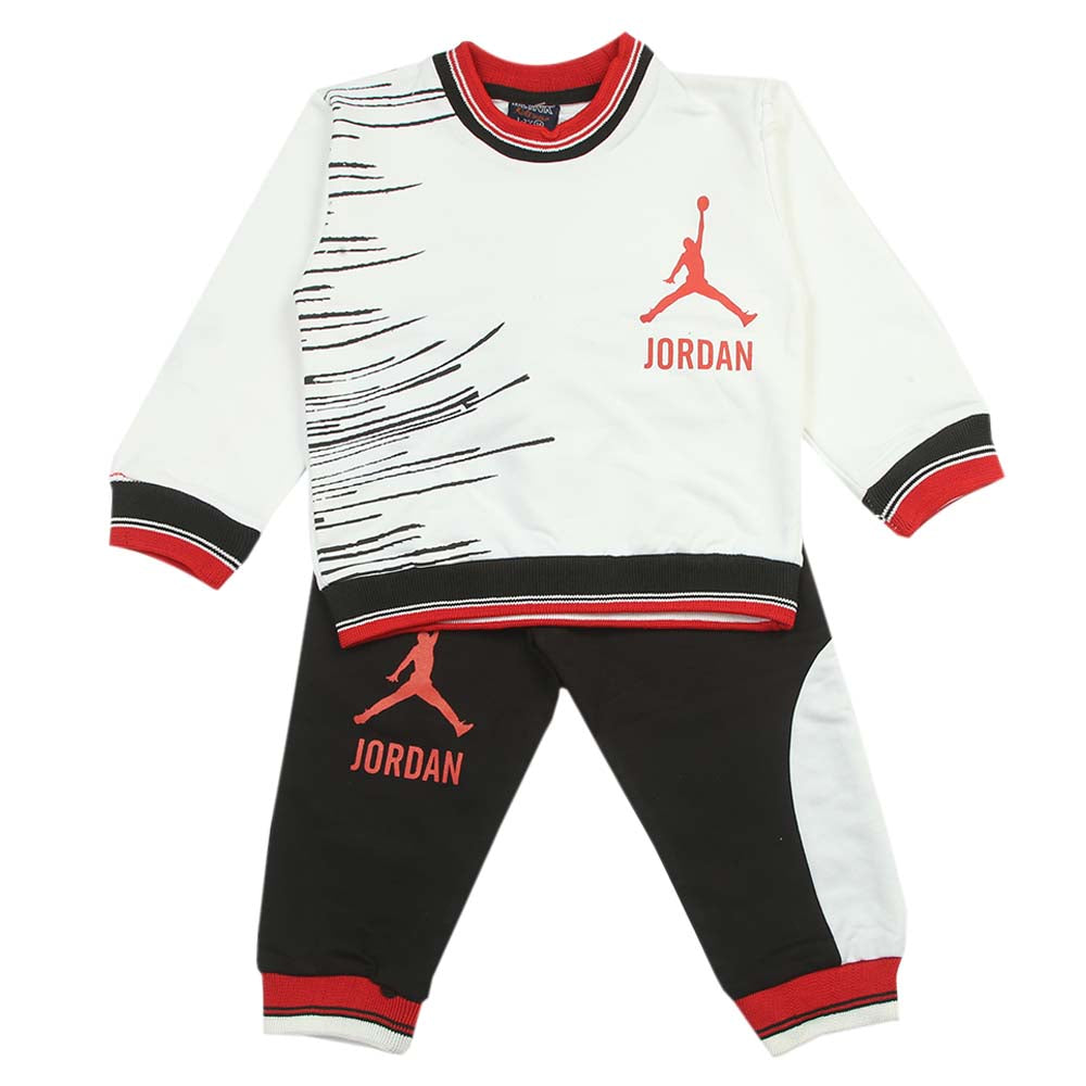 Boys Full Sleeves 2Pcs Suits - White, Boys Sets & Suits, Chase Value, Chase Value