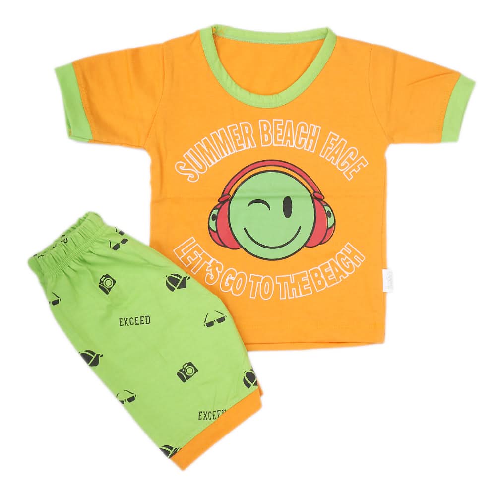 Boys Half Sleeves Suit - Orange, Kids, New Born Boys Sets And Suits, Chase Value, Chase Value