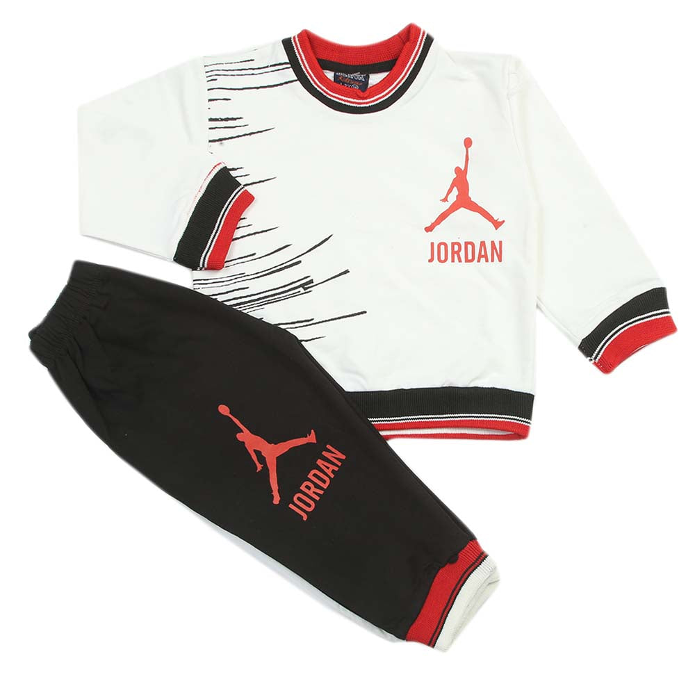 Boys Full Sleeves 2Pcs Suits - White, Boys Sets & Suits, Chase Value, Chase Value