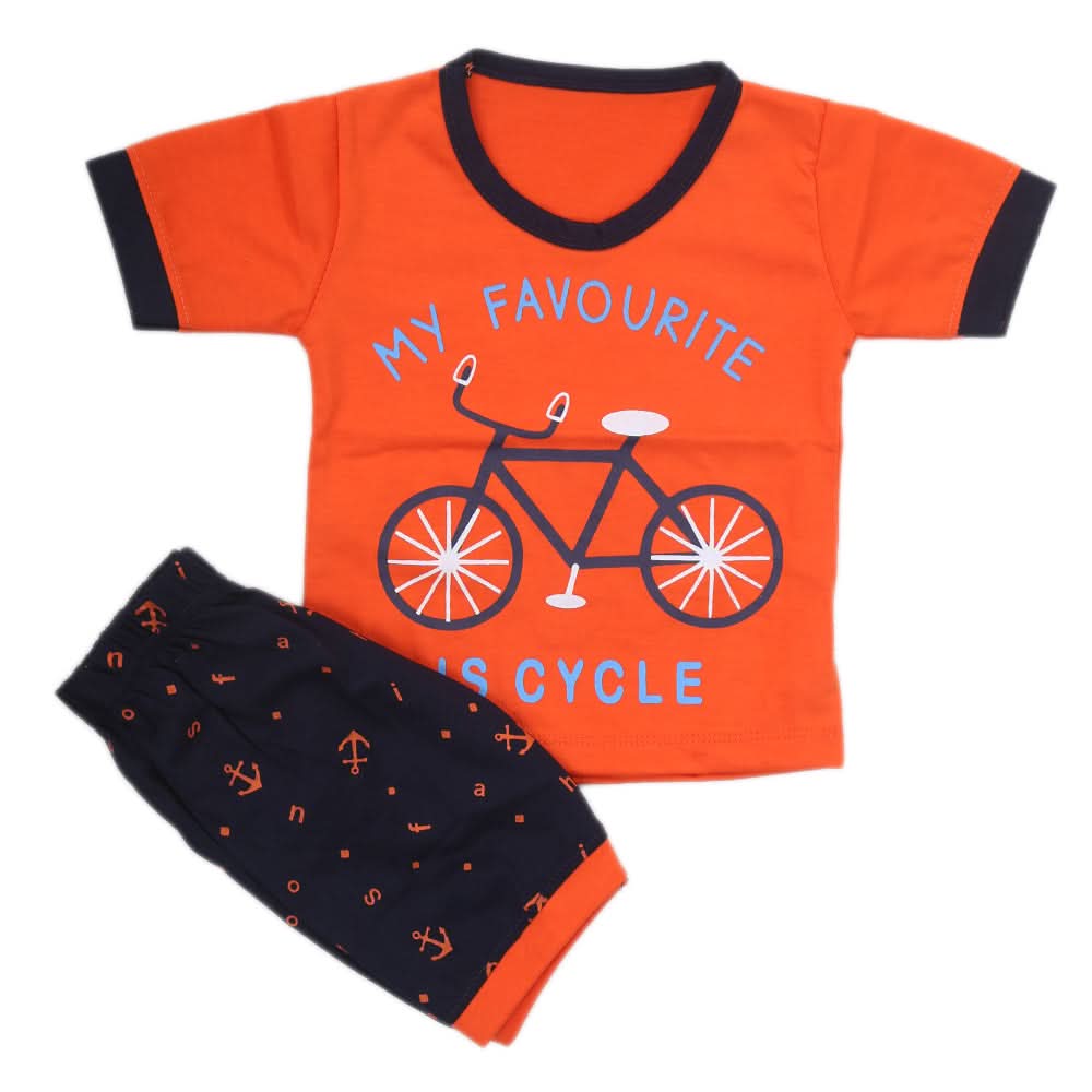 Boys Half Sleeves Suit - Orange, Kids, NB Boys Sets And Suits, Chase Value, Chase Value