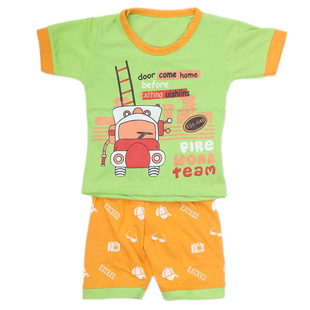 Boys Half Sleeves Suit - Green, Kids, New Born Boys Sets And Suits, Chase Value, Chase Value