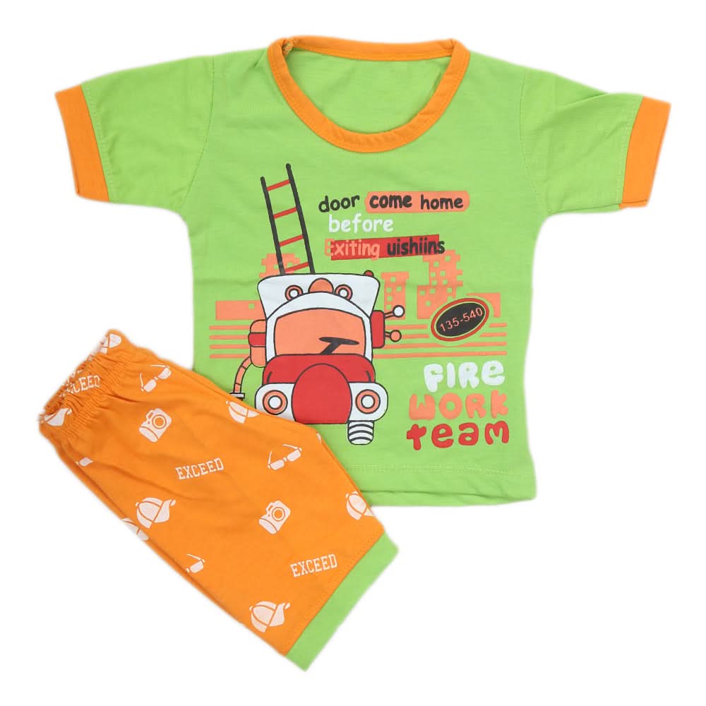 Boys Half Sleeves Suit - Green, Kids, New Born Boys Sets And Suits, Chase Value, Chase Value