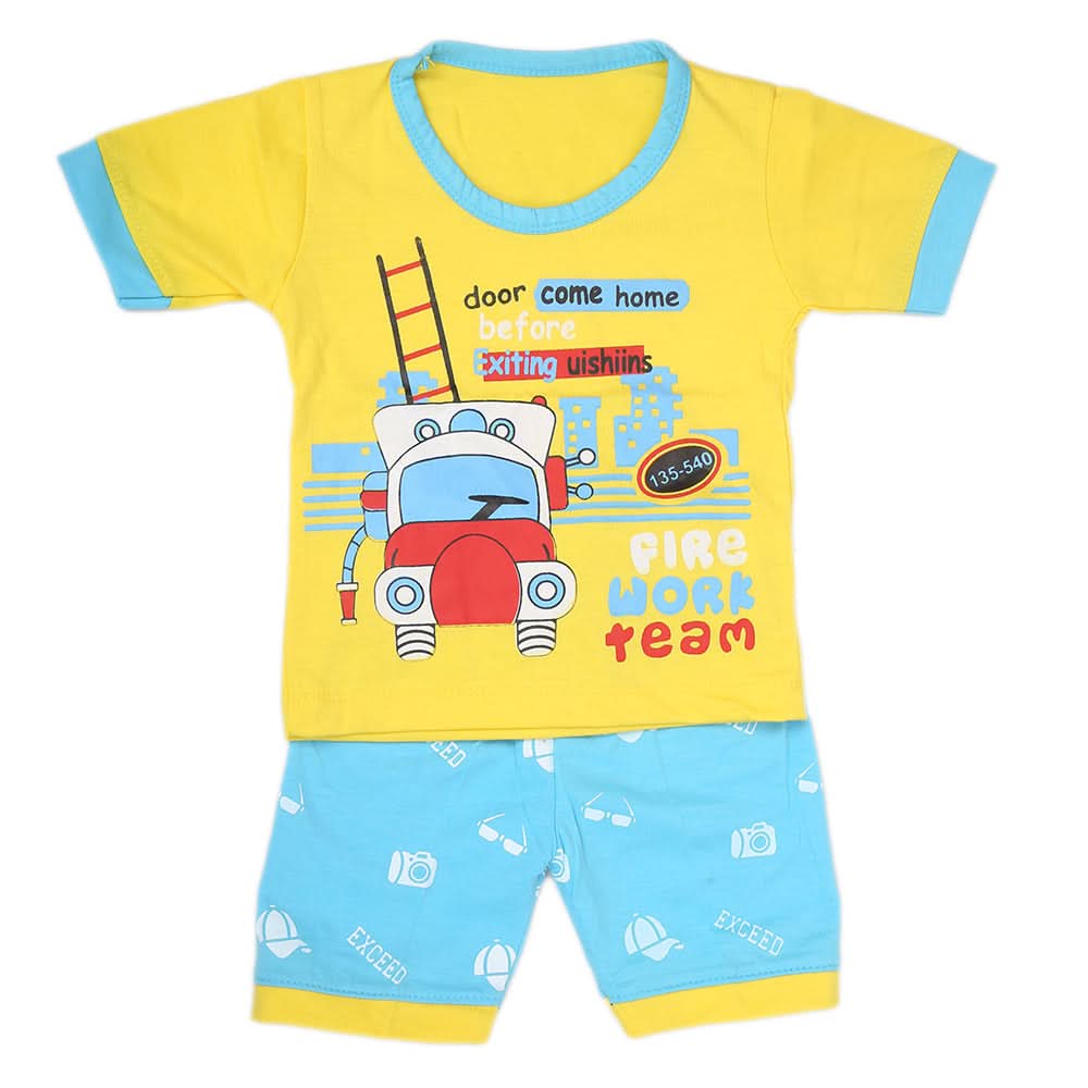 Boys Half Sleeves Suit - Yellow, Kids, New Born Boys Sets And Suits, Chase Value, Chase Value