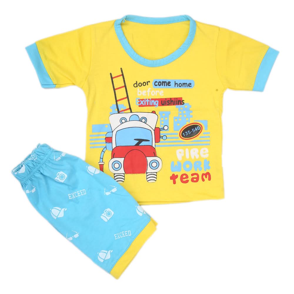 Boys Half Sleeves Suit - Yellow, Kids, New Born Boys Sets And Suits, Chase Value, Chase Value