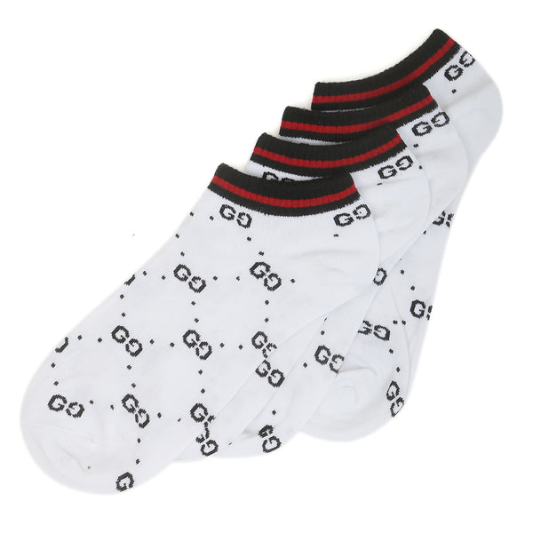 Men’s 2 Pieces Ankle Socks - White, Men, Mens Socks, Chase Value, Chase Value