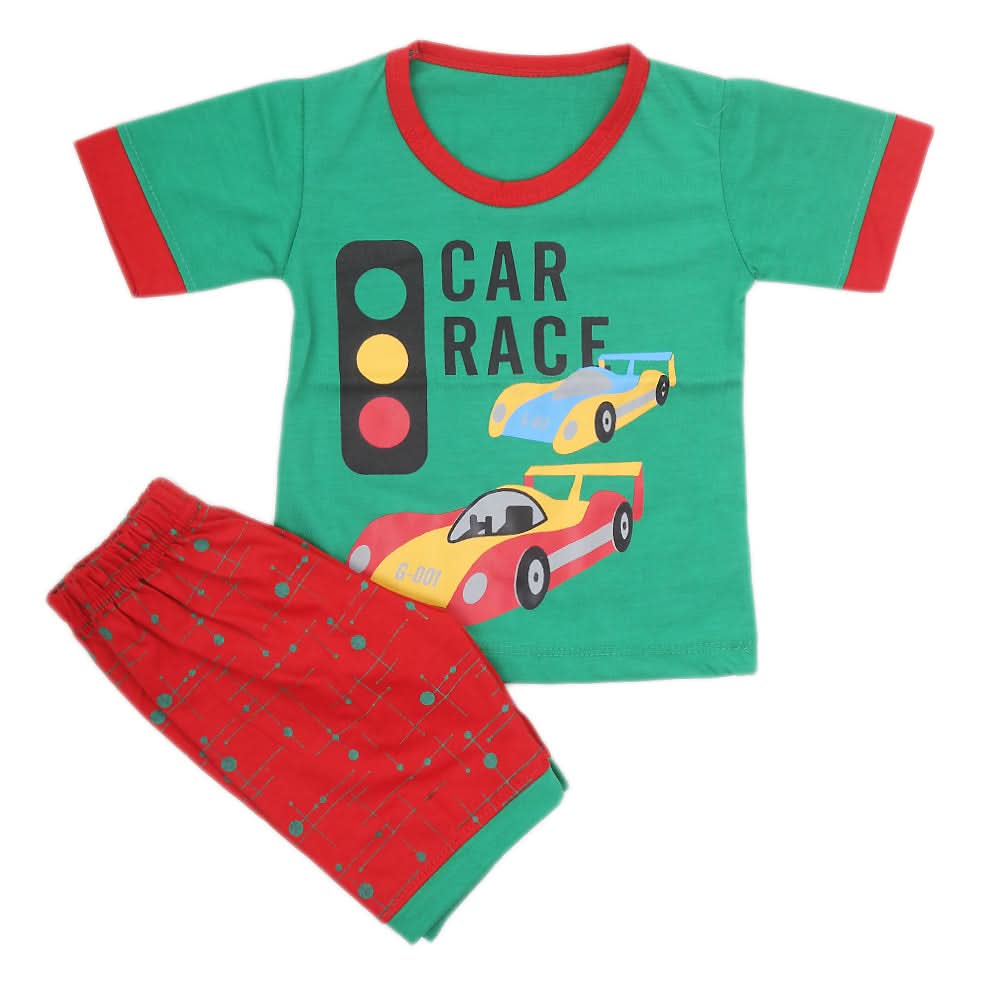 Boys Half Sleeves Suit - Green, Kids, NB Boys Sets And Suits, Chase Value, Chase Value